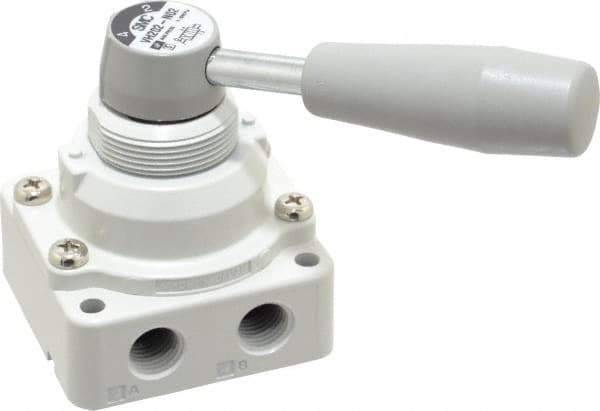 SMC PNEUMATICS - 1/4" NPT Rotary Hand Air Valve - 2 Position, 0.4 CV Rate, 150 Max psi & 140°F Max Temp - Best Tool & Supply