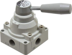 SMC PNEUMATICS - 3/8" NPT Rotary Hand Air Valve - 2 Position, 1.1 CV Rate, 150 Max psi & 140°F Max Temp - Best Tool & Supply