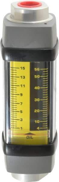 Hedland - 1/2" NPTF Port Oil & Petroleum-Based Liquid Flowmeter - 3000 Max psi, 1 to 15 GPM, Anodized Aluminum - Best Tool & Supply