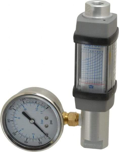 Hedland - 1/4" NPTF Port Compressed Air & Gas Flowmeter - 600 Max psi, 5 SCFM, Anodized Aluminum - Best Tool & Supply