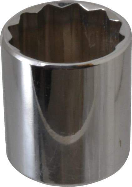 Proto - 3/8" Drive, Standard Hand Socket - 12 Points, 1-5/16" OAL, Chrome Vanadium, Chrome Finish - Best Tool & Supply