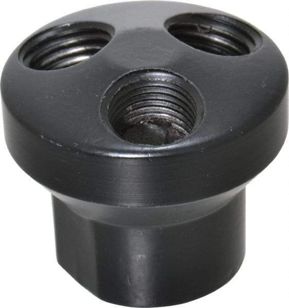 Value Collection - 1/4" Inlet, 1/4" Outlet Manifold - 1-1/2" Long x 1-1/2" Wide 1-1/2" High, 5/8" Mount Hole, 1 Inlet Port, 3 Outlet Ports - Best Tool & Supply