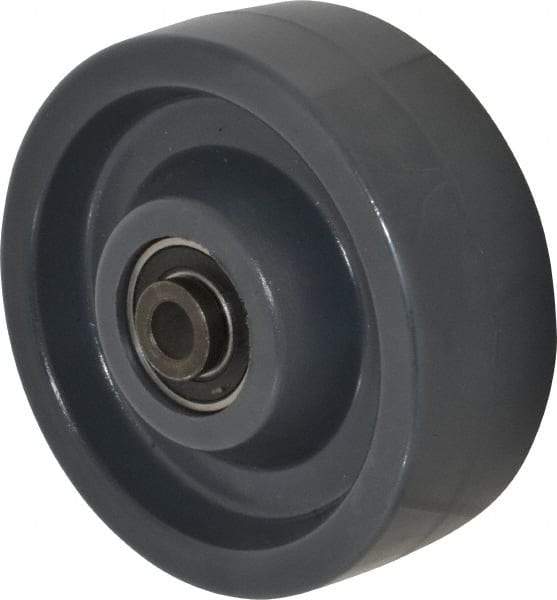 Albion - 5 Inch Diameter x 2 Inch Wide, Polyurethane Caster Wheel - 1,200 Lb. Capacity, 2-7/16 Inch Hub Length, 1/2 Inch Axle Diameter, Precision Ball Bearing - Best Tool & Supply