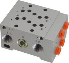 SMC PNEUMATICS - 0.7 CV Flow Rate, 2 Station Pilot Operated Solenoid Valve - 1/4" Push to Connect Inlet, Bar Manifold Base Mounted - Best Tool & Supply