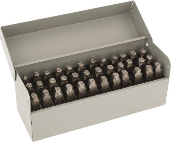 C.H. Hanson - 36 Piece, 1/4" Character Steel Stamp Set - Letters & Figures, Low Stress Round Face Dot - Best Tool & Supply