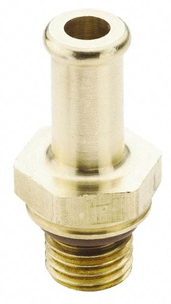 Parker - 3/4-16 Straight Thread Hose Barb x SAE Straight Thread Male Connector - 5/8" ID Hose, Brass - Best Tool & Supply