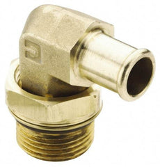 Parker - 7/8-14 Straight Thread Hose Barb x SAE Straight Thread 90° Male Elbow - 5/8" ID Hose, Brass - Best Tool & Supply