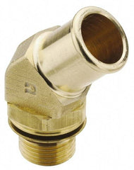 Parker - 1-1/16-12 Straight Thread Hose Barb x SAE Straight Thread 45° Male Elbow - 1" ID Hose, Brass - Best Tool & Supply