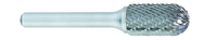 SC-7 -- 3/4 x 1 LOC x 1/4 Shank x 2 OAL Cylindrical Ball Nose Carbide Medium Tough Cut Burr - Best Tool & Supply