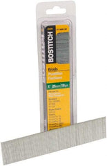 Stanley Bostitch - 18 Gauge 0.05" Shank Diam 1" Long Brad Nails for Power Nailers - Steel, Bright Finish, Ring Shank, Straight Stick Adhesive Collation, Brad Head, Chisel Point - Best Tool & Supply