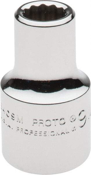 Proto - 1/2" Drive, Standard Hand Socket - 12 Points, 1-1/2" OAL, Alloy Steel, Chrome Finish - Best Tool & Supply