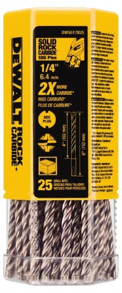 DeWALT - 1/4" Diam, SDS-Plus Shank, Carbide-Tipped Rotary & Hammer Drill Bit - Best Tool & Supply