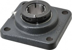 Browning - 1-1/4" ID, 4-1/4" OAL x 4-1/4" OAH 4-Bolt Flange - 2,567 Lb Static Cap, 4,381 Lb Dyn Cap, 3-1/4" Btw Mnt Hole Ctrs, Cast Iron - Best Tool & Supply