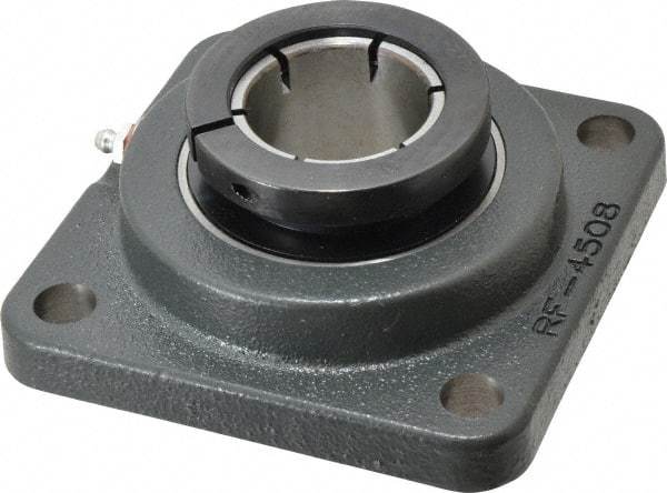 Browning - 1-3/4" ID, 5-3/8" OAL x 5-3/8" OAH 4-Bolt Flange - 5,139 Lb Static Cap, 7,901 Lb Dyn Cap, 4-1/8" Btw Mnt Hole Ctrs, Cast Iron - Best Tool & Supply