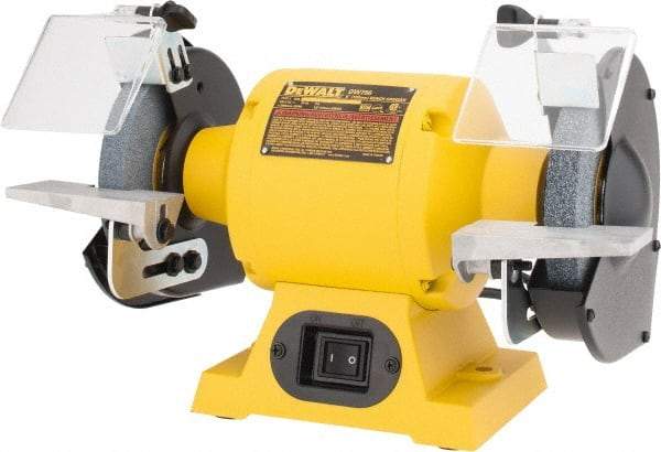 DeWALT - 6" Wheel Diam x 5/8" Wheel Width, 5/8 hp Grinder - 1/2" Arbor Hole Diam, 3,450 Max RPM, 120 Volts - Best Tool & Supply