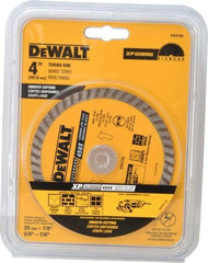 DeWALT - 4" Diam, 7/8" Arbor Hole Diam, Wet & Dry Cut Saw Blade - Diamond-Tipped, Standard Round Arbor - Best Tool & Supply