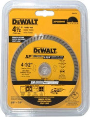 DeWALT - 4-1/2" Diam, 7/8" Arbor Hole Diam, Wet & Dry Cut Saw Blade - Diamond-Tipped, Standard Round Arbor - Best Tool & Supply