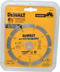 DeWALT - 4-1/2" Diam, 7/8" Arbor Hole Diam, Wet & Dry Cut Saw Blade - Diamond-Tipped, Standard Round Arbor - Best Tool & Supply