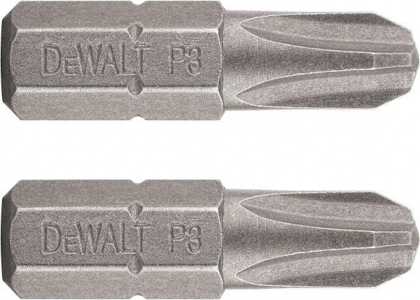 DeWALT - #3, Insert Standard Phillips Screwdriver Bit - 1/4" Drive, 1" OAL - Best Tool & Supply