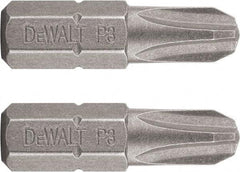 DeWALT - #3, Insert Standard Phillips Screwdriver Bit - 1/4" Drive, 1" OAL - Best Tool & Supply