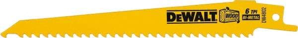 DeWALT - Bi-Metal Reciprocating Saw Blade - Tapered Profile, 6 TPI, Toothed Edge - Best Tool & Supply