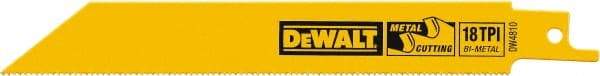 DeWALT - Bi-Metal Reciprocating Saw Blade - Straight Profile, 18 TPI, Toothed Edge - Best Tool & Supply