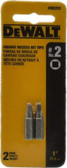 DeWALT - 1/4" Drive, #2 Square Recess Screwdriver Bit - 1" OAL - Best Tool & Supply