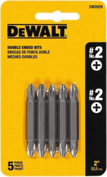 DeWALT - #2, Reversible Phillips Screwdriver Pack Standard Bit - 1/4" Drive, 2" OAL - Best Tool & Supply