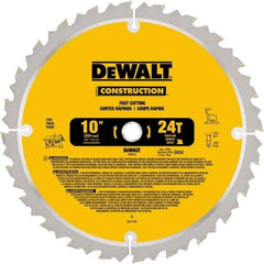 DeWALT - 10" Diam, 24 Tooth Wet & Dry Cut Saw Blade - Carbide-Tipped, Standard Round Arbor - Best Tool & Supply