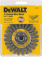 DeWALT - 4" OD, 5/8" Arbor Hole, Knotted Steel Wheel Brush - 4" Face Width, 1" Trim Length - Best Tool & Supply