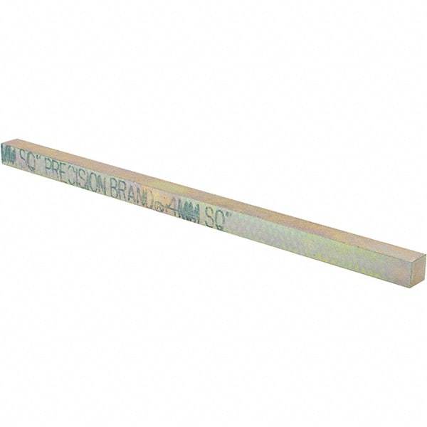 Precision Brand - 12" Long, Zinc Yellow Dichromate Key Stock - Oversized Key Stock - Best Tool & Supply