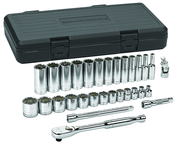30 Piece - 3/8" Drive - 12 Point - Socket & Ratchet Set SAE - Best Tool & Supply
