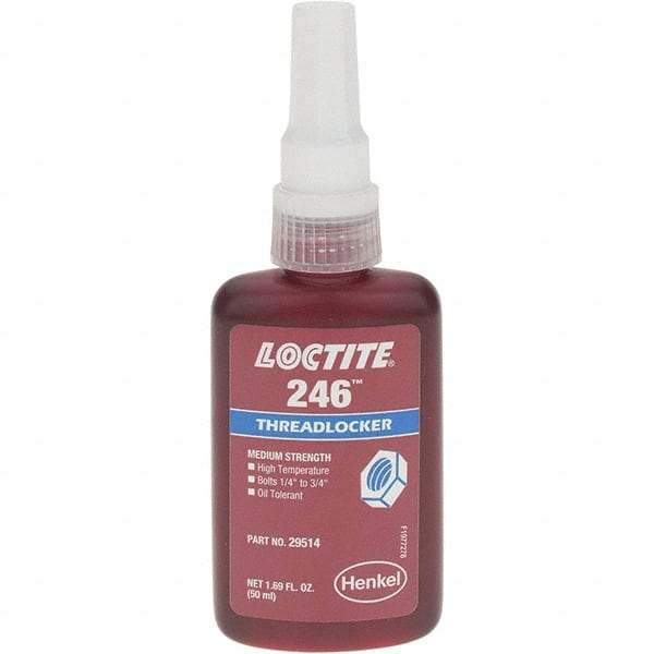 Loctite - 50 mL, Red, Medium Strength Threadlocker - Series 246 - Best Tool & Supply