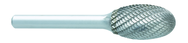 SE-5 -- 1/2 x 7/8 LOC x 1/4 Shank x 2 OAL Egg Shape Carbide Medium Tough Cut Burr - Best Tool & Supply