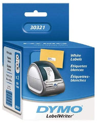 Dymo - 3-1/2" Long, White Die Cut Paper with Semi Perm. Adhesive Shipping Label - For DYMO LabelWriter Printers - Best Tool & Supply