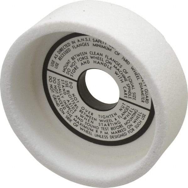 Grier Abrasives - 5" Diam, 1-1/4" Hole Size, 1-1/2" Overall Thickness, 60 Grit, Type 6 Tool & Cutter Grinding Wheel - Medium Grade, Aluminum Oxide, H Hardness, Vitrified Bond, 4,966 RPM - Best Tool & Supply