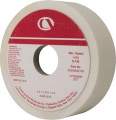 Grier Abrasives - 5" Diam, 1-1/4" Hole Size, 1-1/2" Overall Thickness, 60 Grit, Type 6 Tool & Cutter Grinding Wheel - Medium Grade, Aluminum Oxide, I Hardness, Vitrified Bond, 4,966 RPM - Best Tool & Supply