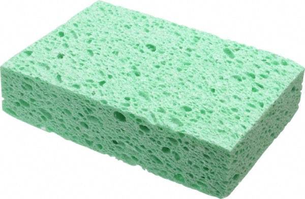 Made in USA - 6" Long x 3-1/2" Wide x 1" Thick Sponge/Scouring Pad - Medium-Duty, Green - Best Tool & Supply