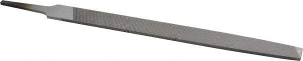 Nicholson - 10" Long, Second Cut, Flat American-Pattern File - Double Cut, 11/64" Overall Thickness, Tang - Best Tool & Supply