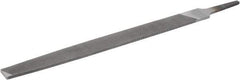 Nicholson - 10" Long, Smooth Cut, Flat American-Pattern File - Double Cut, 1/4" Overall Thickness, Tang - Best Tool & Supply