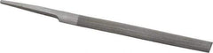 Nicholson - 4" Long, Smooth Cut, Half Round American-Pattern File - Single, Double Cut, 9/64" Overall Thickness, Tang - Best Tool & Supply