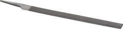 Nicholson - 8" Long, Second Cut, Half Round American-Pattern File - Double Cut, 7/32" Overall Thickness, Tang - Best Tool & Supply