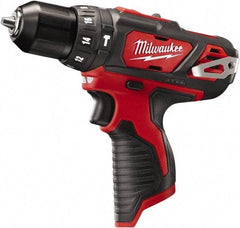 Milwaukee Tool - 12 Volt 3/8" Keyless Chuck Cordless Hammer Drill - 0 to 22,500 BPM, 0 to 400 & 0 to 1,500 RPM, Reversible - Best Tool & Supply