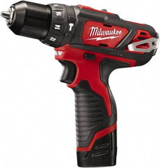 Milwaukee Tool - 12 Volt 3/8" Keyless Chuck Cordless Hammer Drill - 0 to 22,500 BPM, 0 to 400 & 0 to 1,500 RPM, Reversible - Best Tool & Supply