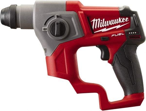 Milwaukee Tool - 12 Volt SDS Plus Chuck Cordless Rotary Hammer - 0 to 6,200 BPM, 0 to 900 RPM, Reversible - Best Tool & Supply