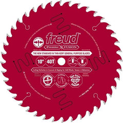 Freud - 10" Diam, 5/8" Arbor Hole Diam, 40 Tooth Wet & Dry Cut Saw Blade - Carbide-Tipped, Standard Round Arbor - Best Tool & Supply