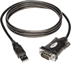 Tripp-Lite - 5' Long, USB A (Male); DB9 (Male) Computer Cable - Black, Male - Best Tool & Supply