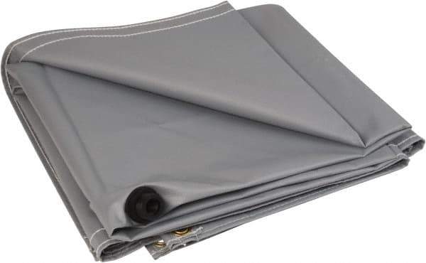 PRO-SAFE - Tarp-Shaped Heavy Duty Flame Retardant Roof Leak Diverter - 10' Long x 10' Wide x 18 mil Thick, Gray - Best Tool & Supply