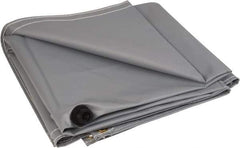 PRO-SAFE - Tarp-Shaped Heavy Duty Flame Retardant Roof Leak Diverter - 12' Long x 12' Wide x 18 mil Thick, Gray - Best Tool & Supply