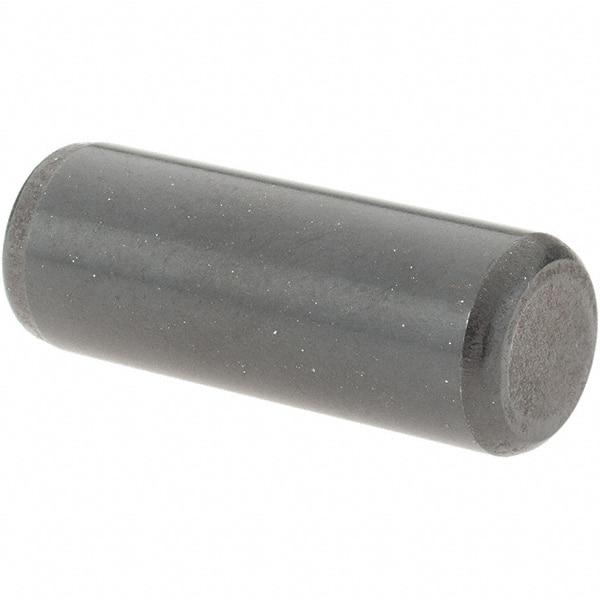 Value Collection - 3/8" Diam x 1" Pin Length Grade 8 Alloy Steel Standard Dowel Pin - Bright Finish, C 47-58 & C 60 (Surface) Hardness, 16,550 Lb (Single Shear), 33,100 Lb (Double Shear) Breaking Strength, 1 Beveled & 1 Rounded End - Best Tool & Supply